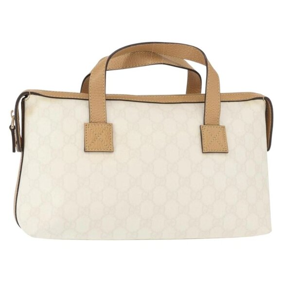 Gucci Handbags - GUCCI GG Supreme Hand Bag PVC Leather Outlet White Gold 264210 Auth 159960